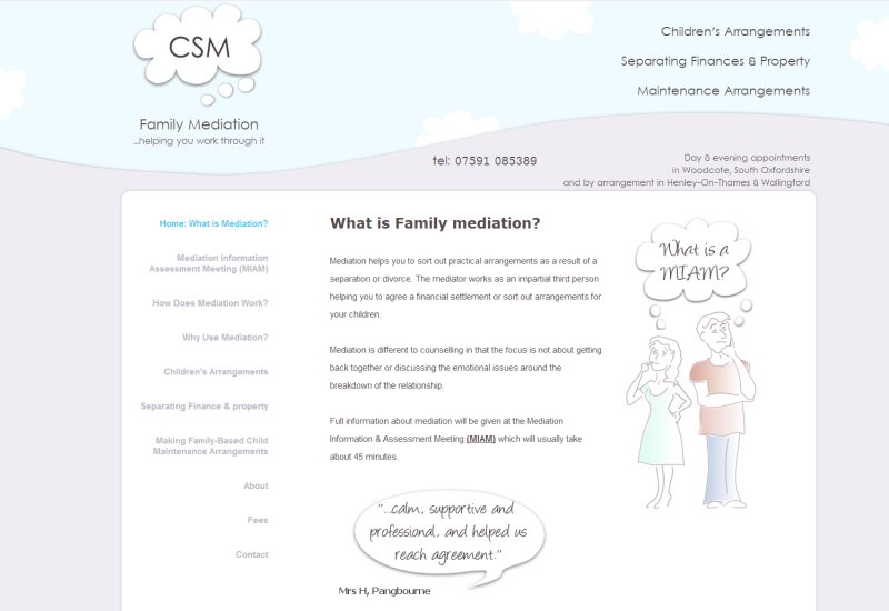 CSM Family Mediation Website Screenshot